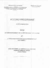 Accord programme entre le gouvernement togolais Accord programme entre le gouvernement togolais